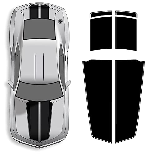 camaro vinyl racing stripes - GRAPHIX EXPRESS Camaro Rally Racing Stripes Matte Black Vinyl Sticker, Hood, Trunk, and Spoiler Stripes Graphics Kit, DIY Vinyl Decal Wrap Front and Rear Compatible with Chevrolet Camaro 2010-2015