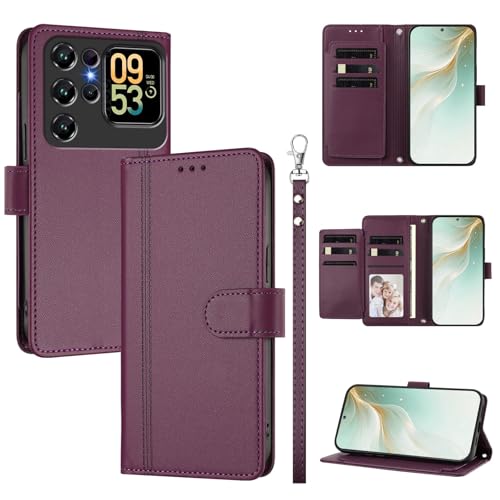 �X�}�z�P�[�X �Ή��@�� for Oukitel C62 / C62 Pro �X�}�z�P�[�X�y�E�H���b�g�f�U�C�� �f���A���J�[�h�X���b�g �L���b�V�� �t���b�v���X�^���h �����h�~�zViolet