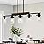 36.2" Kitchen Island Lighting,5-Light Dining Room Light Fixture/Chandelier Over Table,Black Modern Rustic Wood Ceiling Pendant Light Fixtures, with Clear Glass Shade,Farmhouse Chandelier