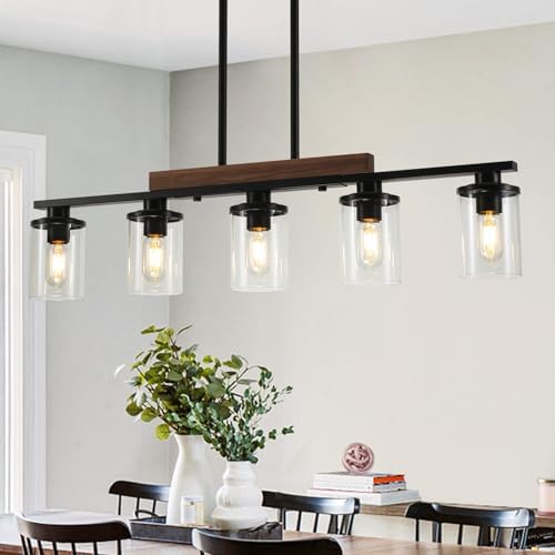 36.2‘’ Kitchen Lighting, 5-Light Dining Room Light Fixture Chande...