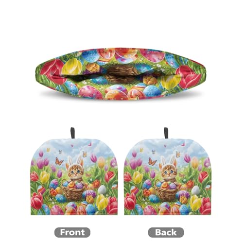 Image of Easter Cat Print Handmade Tea Cozy Kitchen Home Decorations Teas Cosy Creative Gifts Tea Cozies for Teapot Keep Warm Double Tnsulated Kettle Cover for Office