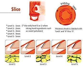 Gomdori Mandoline Slicer - Free Vegetable Chopper & Cabbage Cutter (Orange)