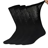 TJHDSF 2 Paar Diabetikersocken Herren und Damen,Ohne Gummibund Socken,Lockerer Bambusfasern Socken,Erfrischend Socks mit Bequemem bund,Breite Bambusfasern Venensocken,für diabetiker(Schwarz XL)