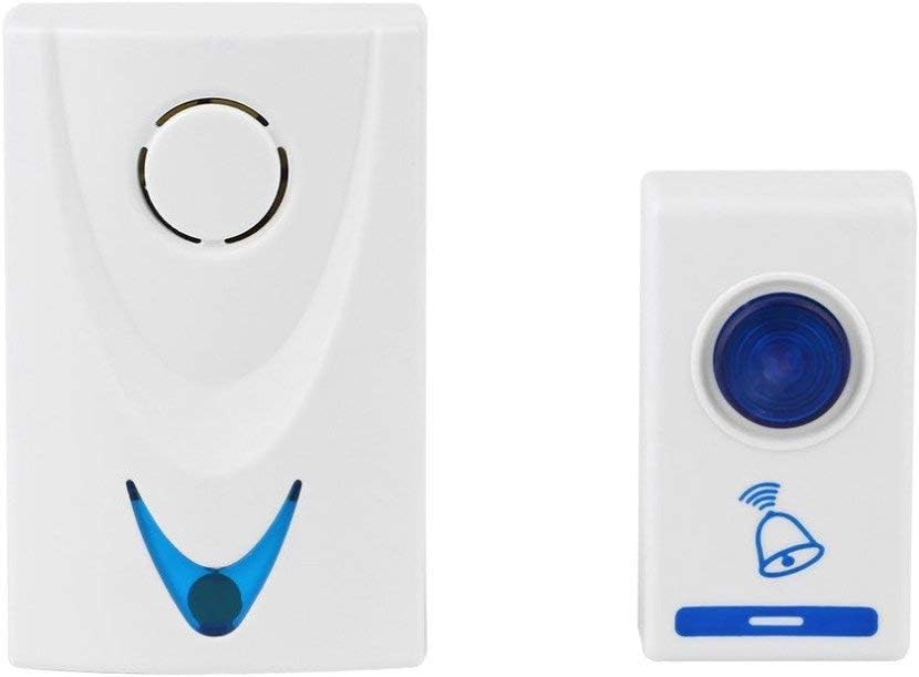 Remote Control Door Bell - Dust & Waterproof Plastic Wireless Calling Bell - White Door Bell Wireless for Home, Shop & Office - Cordless Call Bell for Desk, Counter & Table