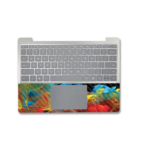 Image of MightySkins Carbon Fiber Skin Compatible with Microsoft Surface Laptop Go 3 (2023) Full Wrap Kit - Primary Smoke | Protective, Durable Textured Carbon Fiber Finish | Made in The USA