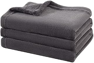 Lifewit Fleece Blanket Double Size - Ultra Soft Throw Blanket - Fuzzy Warm Cozy Plush Reversible Microfiber Flannel Blanket for Sofa, Couch, Bed, Crib, Stroller, Grey, 150 x 200 cm