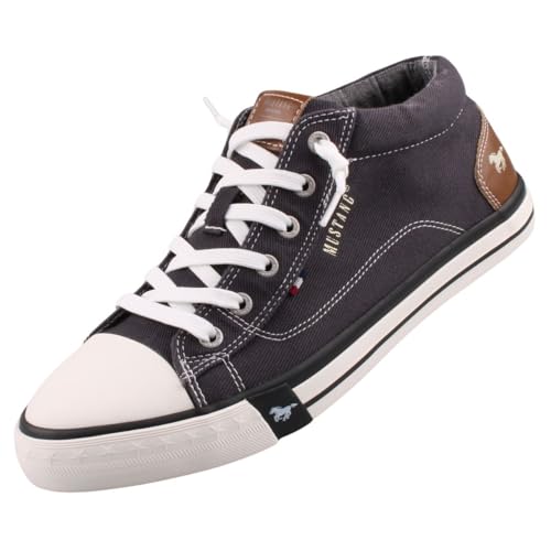 MUSTANG Herren Canvas Mid-Top Sneaker Schwarz EU 45
