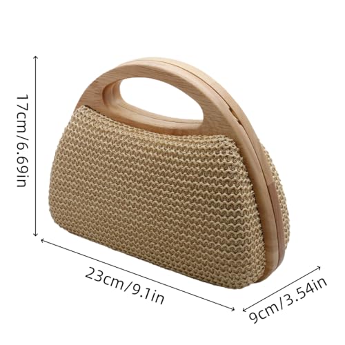 Image of UMREN Straw Clutch Handbags Women Beach Crossbody Hand-woven Summer Purse Wallet Top handle Evening Bag for Wedding Party