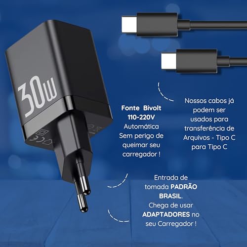 Carregador Turbo 30W Para Motorola Razr Edge 20 30 G32 G52 G73 G84 G100 G200 One - Premium Wolf®