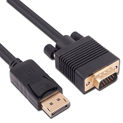 kpa-tech Cable Adaptador DisplayPort a VGA 2M Soporte 1080P @60Hz de Vídeo con Conectores Dorados,Conversor DP Macho a VGA Macho