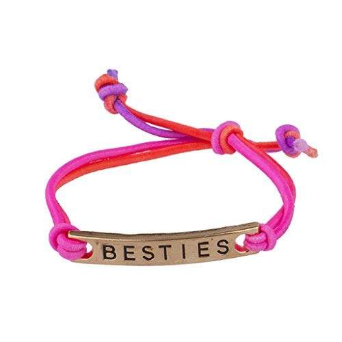 Lux Accessories Rainbow Corded Besties Best Friends Forever Id Bracelet Set (4Pc) #TOP2