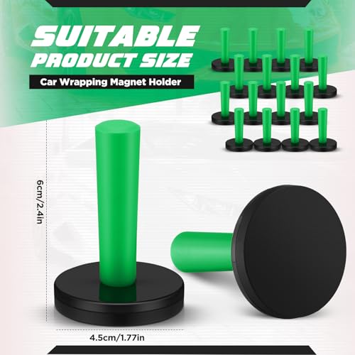 Image of 16 Pcs Green Car Vinyl Wrap Magnets Holder Tool Kits for Car Wrapping and Crafts Sign Making Window Tint Tools Magnets