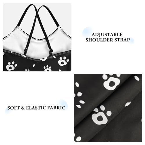 ALAZA Back White Paw Print Girls Swimsuit Bathing Suit Beach Swimwear One Piece 3-10T3