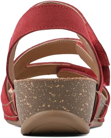 WHITE MOUNTAIN Women's Fern Wedge Sandal, Red/Suede, 9.5 M | Image 4