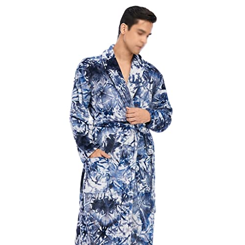 Men's winter pajamas bathrobe thick warm long-sleeved pajamas home service pajamas3