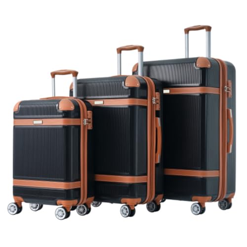 Hard Shell Luggage Set 3 Piece Suitcase Double Spinner 8 Wheel Suitcase with TSA Lock Lightweight 20''24''28''2