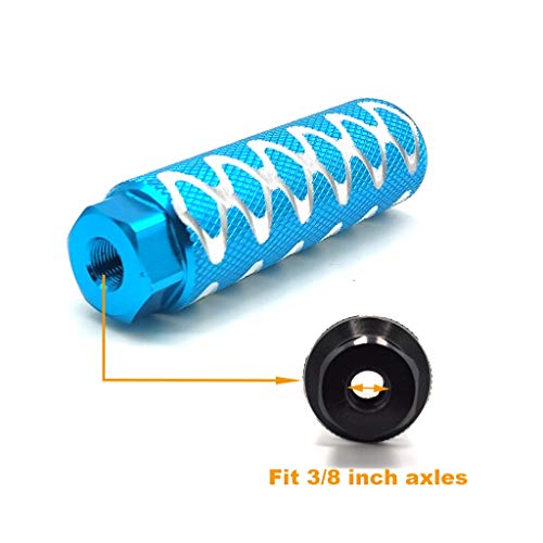 Mantain 4 PCS Bike Pegs 4" Length Aluminum Alloy Cylinder Anti-Skid Special Design Bicycle Foot Pegs Fit 3/8 inch Axles (Azues) - Thumbnail 5