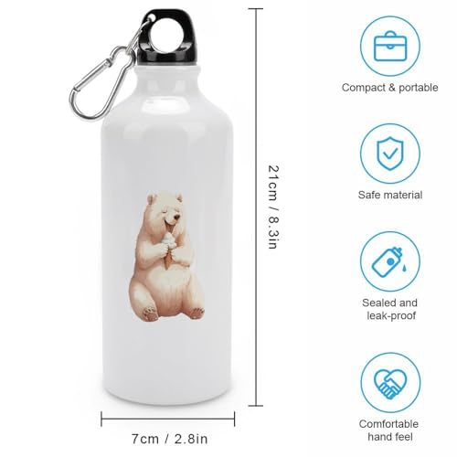Polar Bear Aluminum Water Bottle for Camping, Running, Hiking