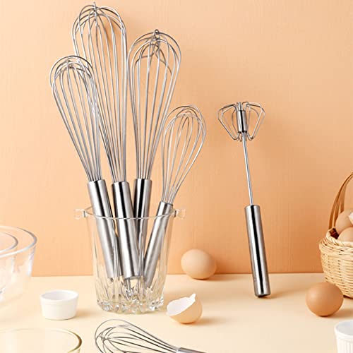 SePkus Batidor de Huevos de Acero Inoxidable 201, batidor de Huevos Manual, Mezclador de harina de Huevo para Crema doméstica (42CM)