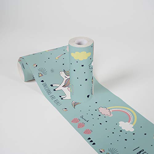 Papel Pintado Niños Barquitos Cenefa Adhesiva Lovely Kids Paper Boat Love - 5m X 15.5cm Azul Blanco, Fabricada En Alemania Cenefa Ecológica Sin PVC