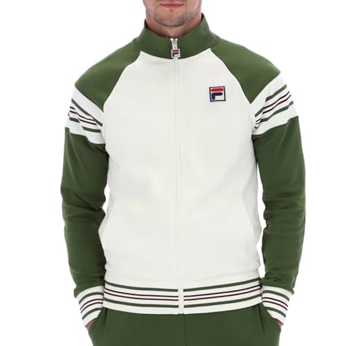 Image of FILA Tracksuit Jacket White/Green Man Ferarra, Green, XS