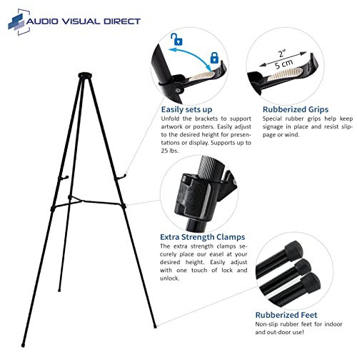Lightweight Aluminum Telescoping Display Easel, 70 Inches, Black (10) #TOP2