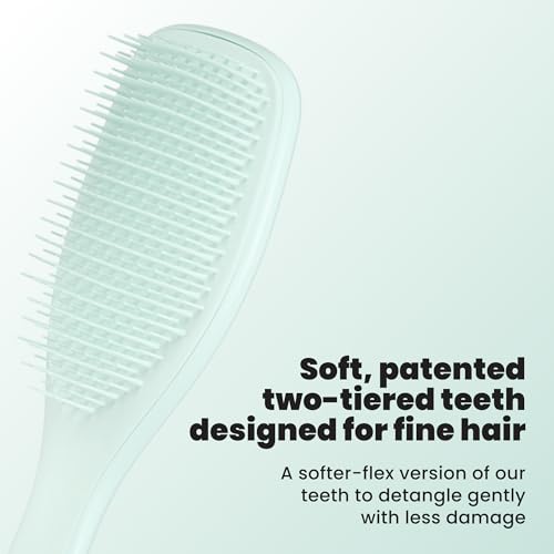 Image of Tangle Teezer Fine Ultimate Detangler Brush for Fine Hair, Ice Blue | Patented two-tier, soft-flex teeth detangles & reduces breakage on wet or dry hair; Shower-friendly hairbrush for fine hair