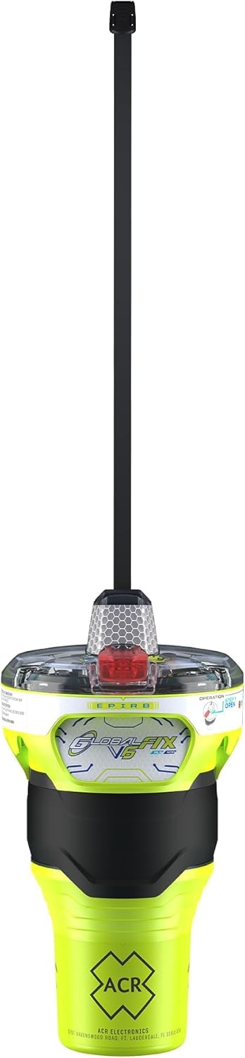 ACR GlobalFix V6 GPS EPIRB – Dispositivo di Localizzazione d’Emergenza Nautica, Copertura Globale, Conferma di Ricezione, App Mobile e Staffa a Rilascio Manuale – Batteria da 10 Anni