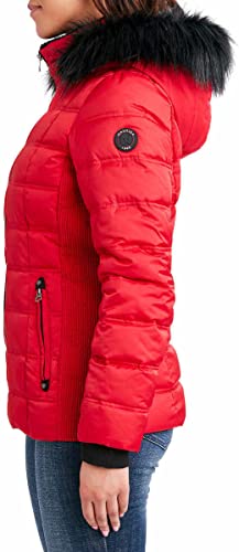 Nautica Womens Faux Fur Trim Hooded Midweight Puffer Jacket3