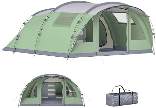 Outsunny Tente de Camping pour 5 Personnes, Tente Tunnel familial...