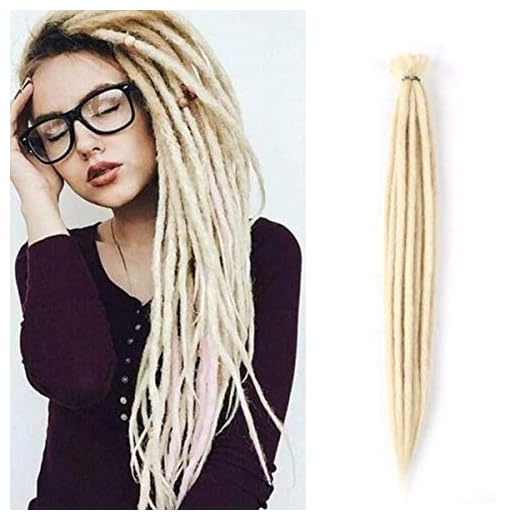 Yesvada Synthetic Dreadlock Extensions Crochet Dreads Braiding Hair 20inch 10 Strands/Pack Handmade Single Ends Hip-Hop Style Crochet Braids Hair Extension (10 Strands, 613 Blonde)