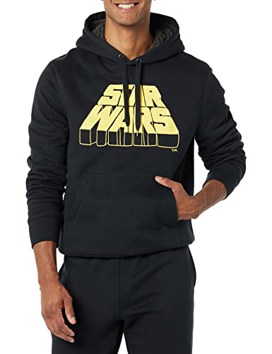 Amazon Essentials Disney | Marvel | Star Wars Men's Sherpa-Lined Hooded Pullover Sweatshirt, Star Wars Logo, XX-Large