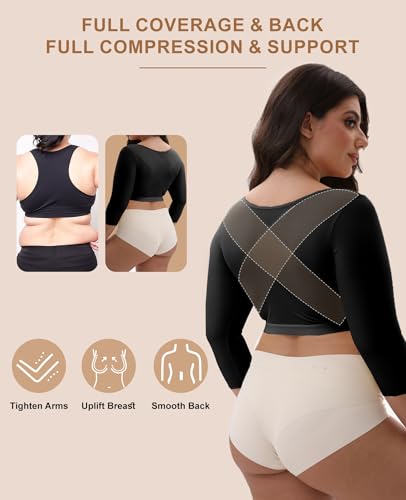 Arm Compression Sleeve Women Post Surgery Arm Shaper Front Closure3