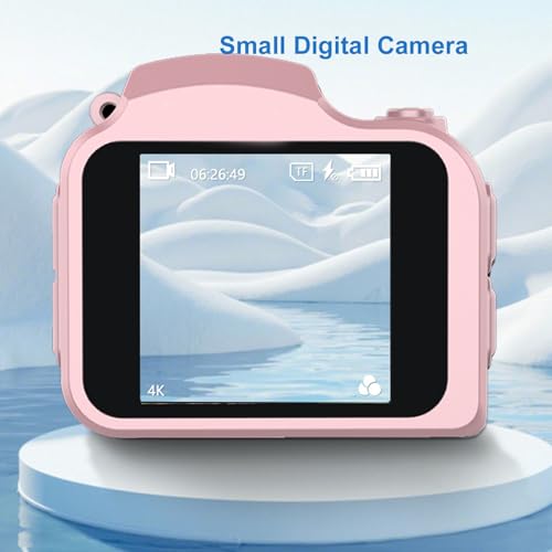 Image of banapoy Small Digital Camera, 4K HD 64MP Compact CCD Vlog Camera with LED Fill Light and 19 Retro Filters, for Students Travel Outdoor Photography (Roseate)