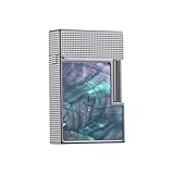 Photo Gallery accendino corto in ottone a butano, fatto a mano, intarsiato con conchiglie colorate, classico coperchio a ribalta, accensione scorrevole laterale, adatto for collezione/lavoro/regalo(silver1) Photo Gallery accendino corto in ottone a butano, fatto a mano, intarsiato con conchiglie colorate, classico coperchio a ribalta, accensione scorrevole laterale, adatto for collezione/lavoro/regalo(silver1)