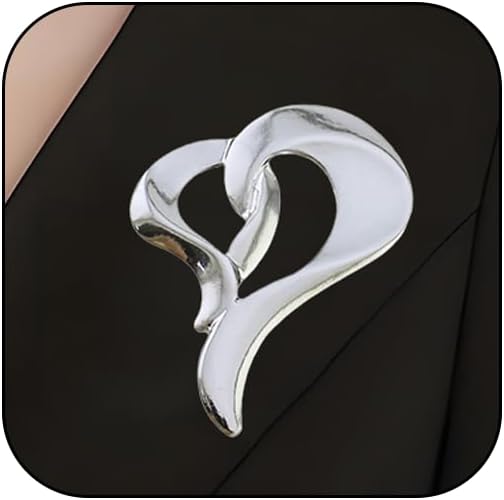 Gold Brooche for Women Gold Heart Pin Brooche Large Pin Chunky Brooches Fashion Jewelry