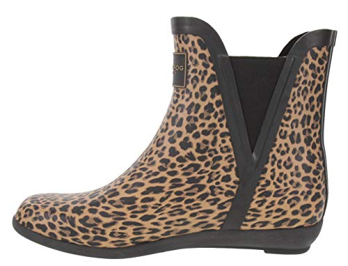 LONDON FOG Womens Piccadilly Rain Boot Leopard 10 M US