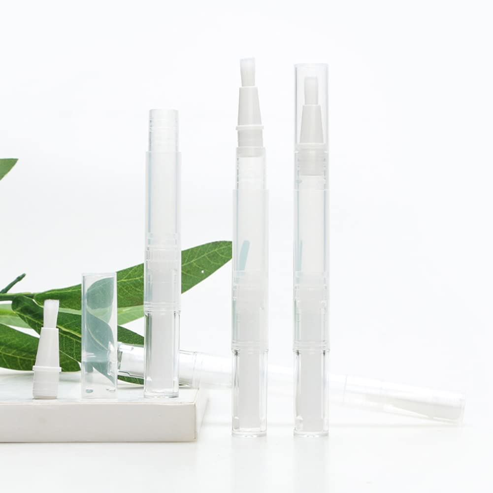 Penne Cosmetico Applicatori, Applicatore Fluido Ricaricabile,Unghie Olio Penna Pennello, 10PCS Penne Twist Cosmetico Penne Trasparenti Vuota Tubo Liquido Crescita Ciglia Contenitori Cosmetico 3ML