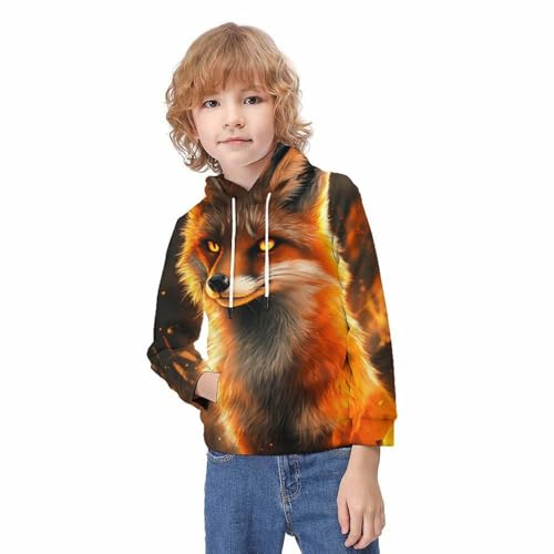 Sweat à capuche enfant Fiery Fox style décontracté - 2