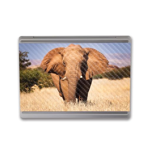 Image of MightySkins Carbon Fiber Skin Compatible with Microsoft Surface Laptop Go 3 (2023) Full Wrap Kit - Elephant | Protective, Durable Textured Carbon Fiber Finish | Made in The USA