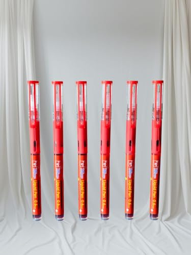 Image of Figo Moow Liquid Roller Pen (Pack of 10 - Red) (Red)