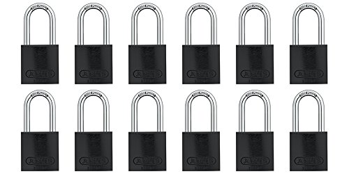 ABUS 72/40HB40 KD Aluminum Safety Padlock Keyed Different with Long 1-1/2" Shackle, Black, Pack of KD x 6