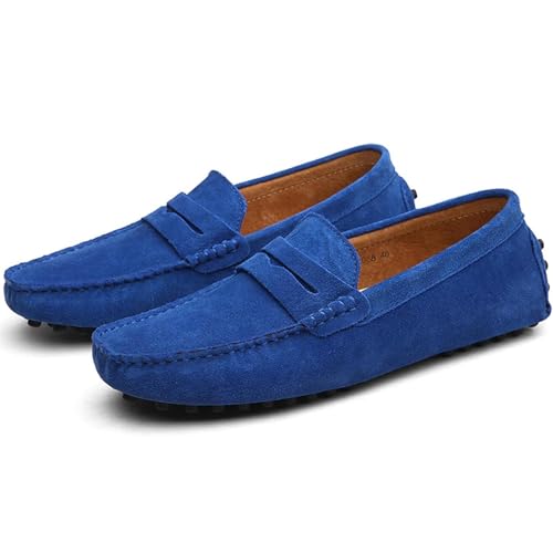 Image of PPXID Men's Dress Loafers Slip On Casual Shoes Lightweight Soft Penny Loafers Suede Driving Boat Shoes Moccasins