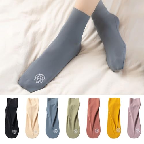 Cool Any Cut Breathable Seamless Ice Silk Tube Socks Short Socks Mid-tube Socks Women Socks(green)4