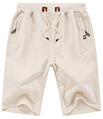KUYIGO Men's Shorts Summer Casual Drawstring Light Sports Shorts Zipper Pockets Stretch Cotton Shorts S-3XL - Image 3