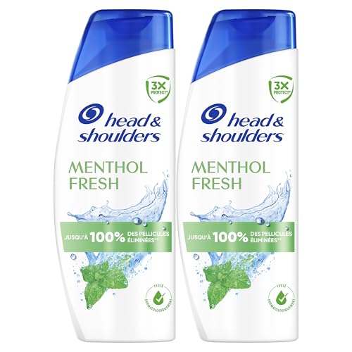 Head & Shoulders Menthol Fresh2x400ml,Shampooing Antipelliculaire, Agit contre les pellicules, le...