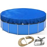 Toyvile Poolabdeckung Rund 400 cm für 366-400cm Pools | 2-in-1 Solar Abdeckplane Pool Ø 460 cm | Winterabdeckung Schwimmbad Abdeckplane Poolplane | 200g/m² PE Material | UV-Resistent Solarplane Pool
