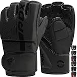 RDX MMA Gloves Grappling Sparring, Pre-Curved Martial Arts Mitts, Ventilated Palm, Men Women Adults & Kids, Maya Hide Leather, Cage Fighting Boxing Combat Training Muay Thai Punching Bag, Kickboxing