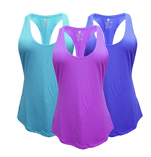 Cabales Women's Flowy Racerback Tank Top Ladies Yoga Fitness Racerback Shirt,3 Pack,Large,3 Pack-2