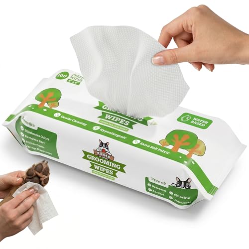 Pogi’s Grooming Wipes for Cats, Green Tea & Aloe, Biodegradable